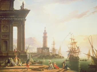 Eine mediterrane Hafenszene, 1752